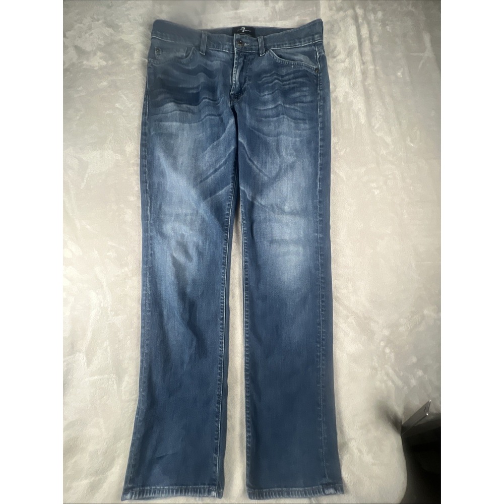 7 For All Mankind Jeans Men 34x32 Slimmy Luxe Performance Blue Dark Wash Denim